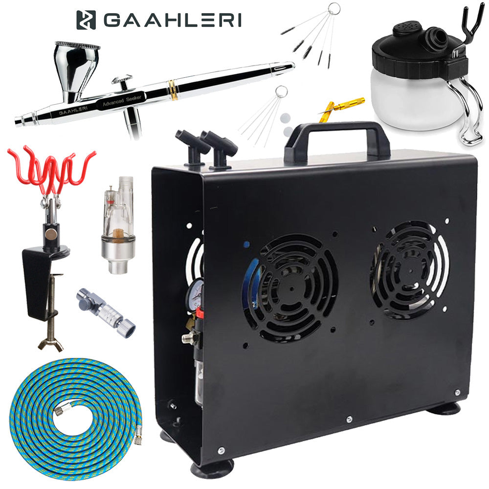 Gaahleri Seeker 0.3 & 0.5mm Airbrush Premium Compressor Bundle Kit