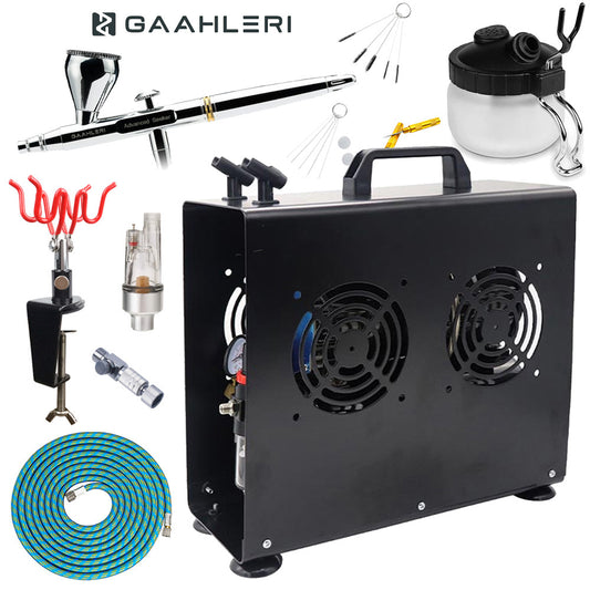 Gaahleri Seeker 0.3 & 0.5mm Airbrush Premium Compressor Bundle Kit