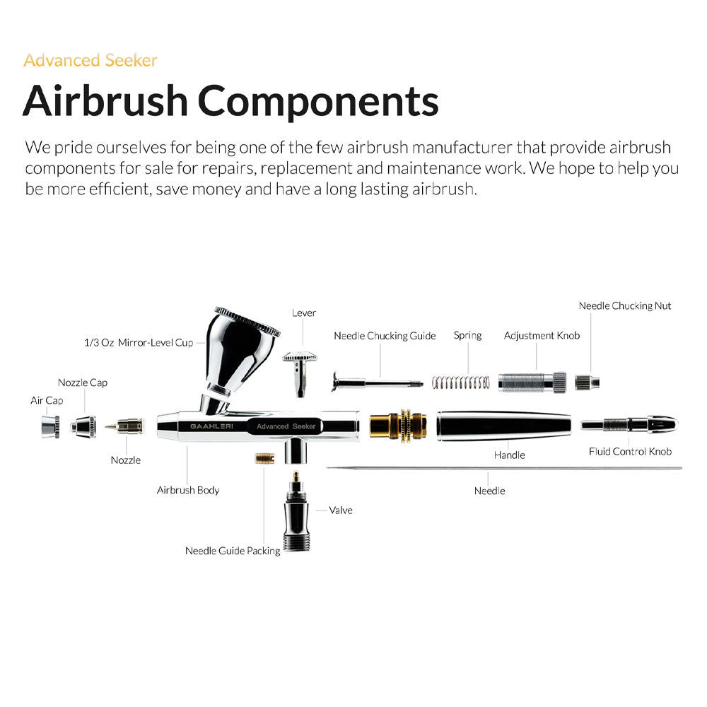 Gaahleri Seeker 0.3 & 0.5mm Airbrush Premium Compressor Bundle Kit