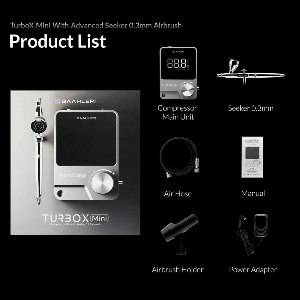 Gaahleri Ambition Series TurboX Mini Compressor & Seeker 0.3mm Airbrush 47613