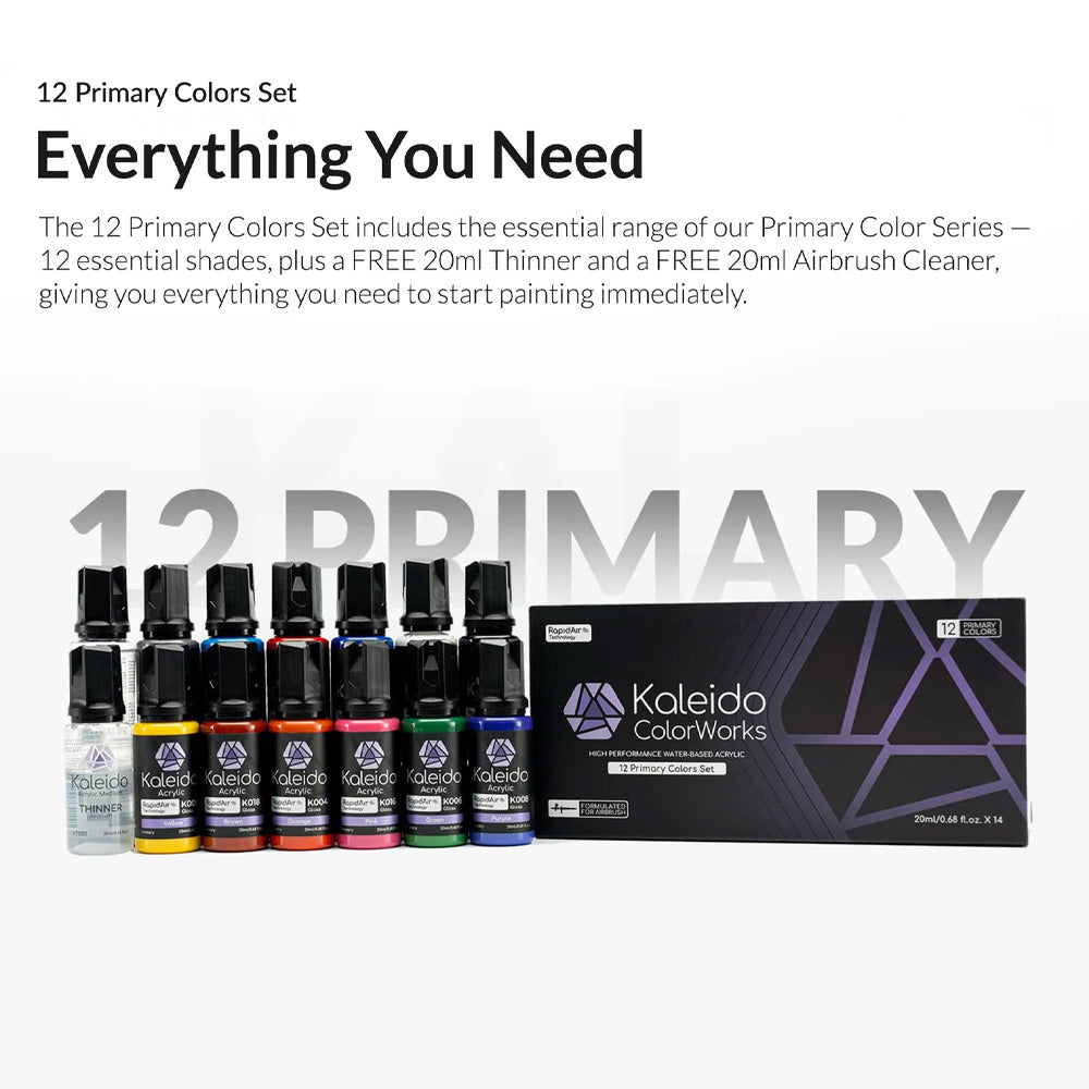 Gaahleri Kaleido ColorWorks: 12-Colour Primary Acrylic Paint Set 48672