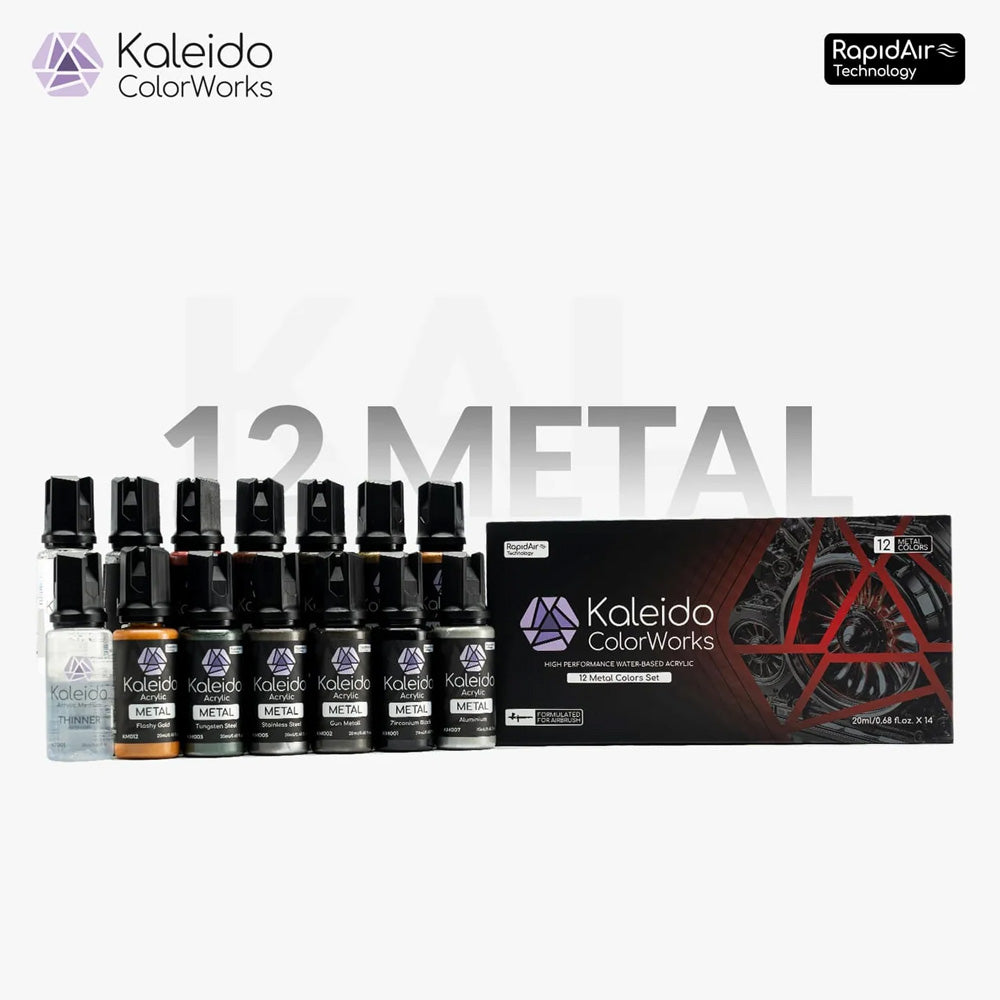 Gaahleri Kaleido ColorWorks: 12-Colour Metallic Acrylic Paint Set 48719