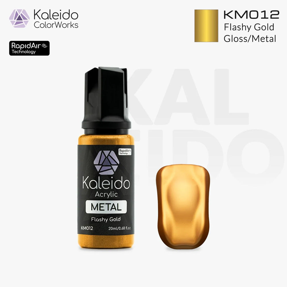 Gaahleri Kaleido ColorWorks KM012 Flashy Gold 20ml Acrylic Airbrush Paint