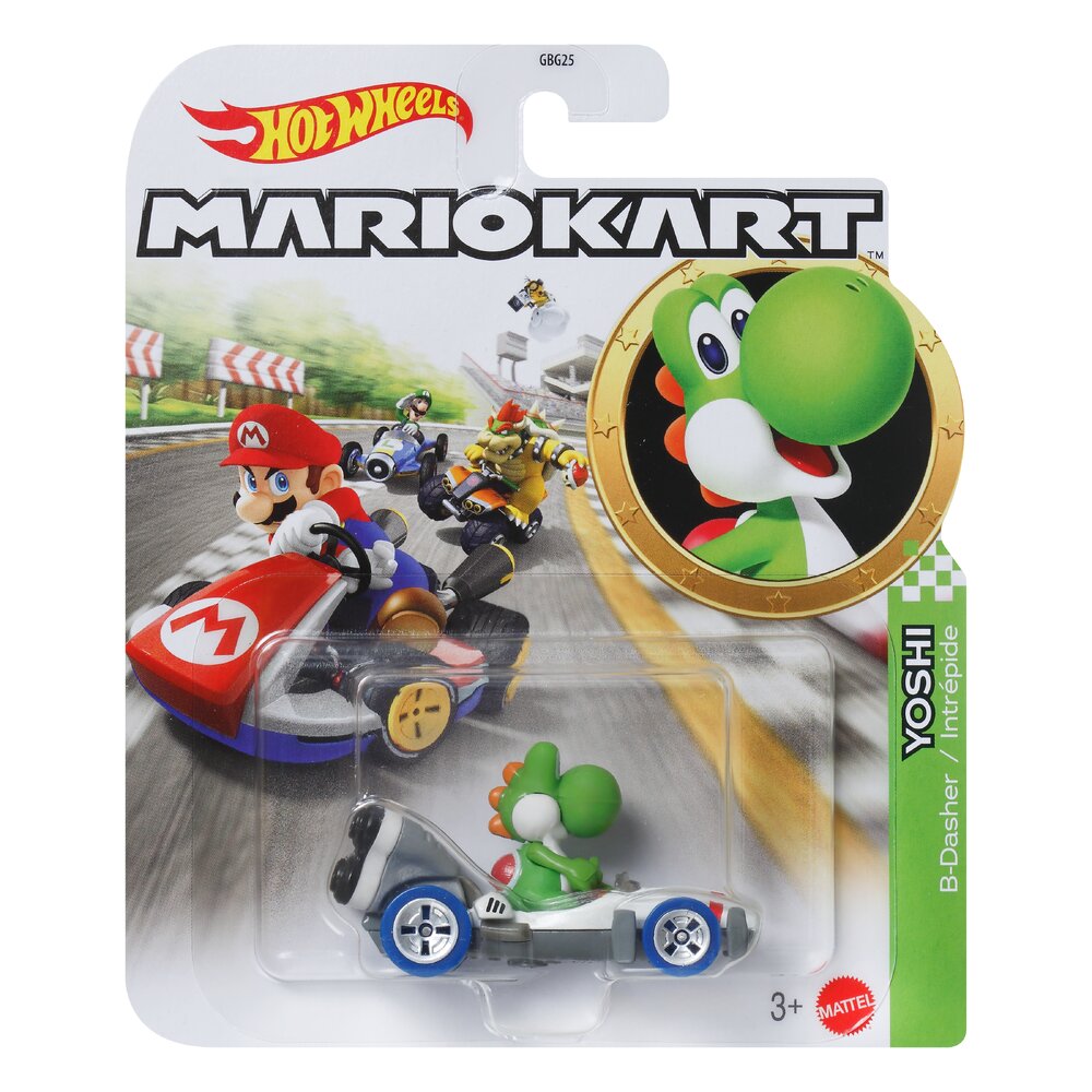 Hot Wheels Mario Kart Yoshi B-Dasher 1:64 Vehicle Age 3+ Mattel GBG29