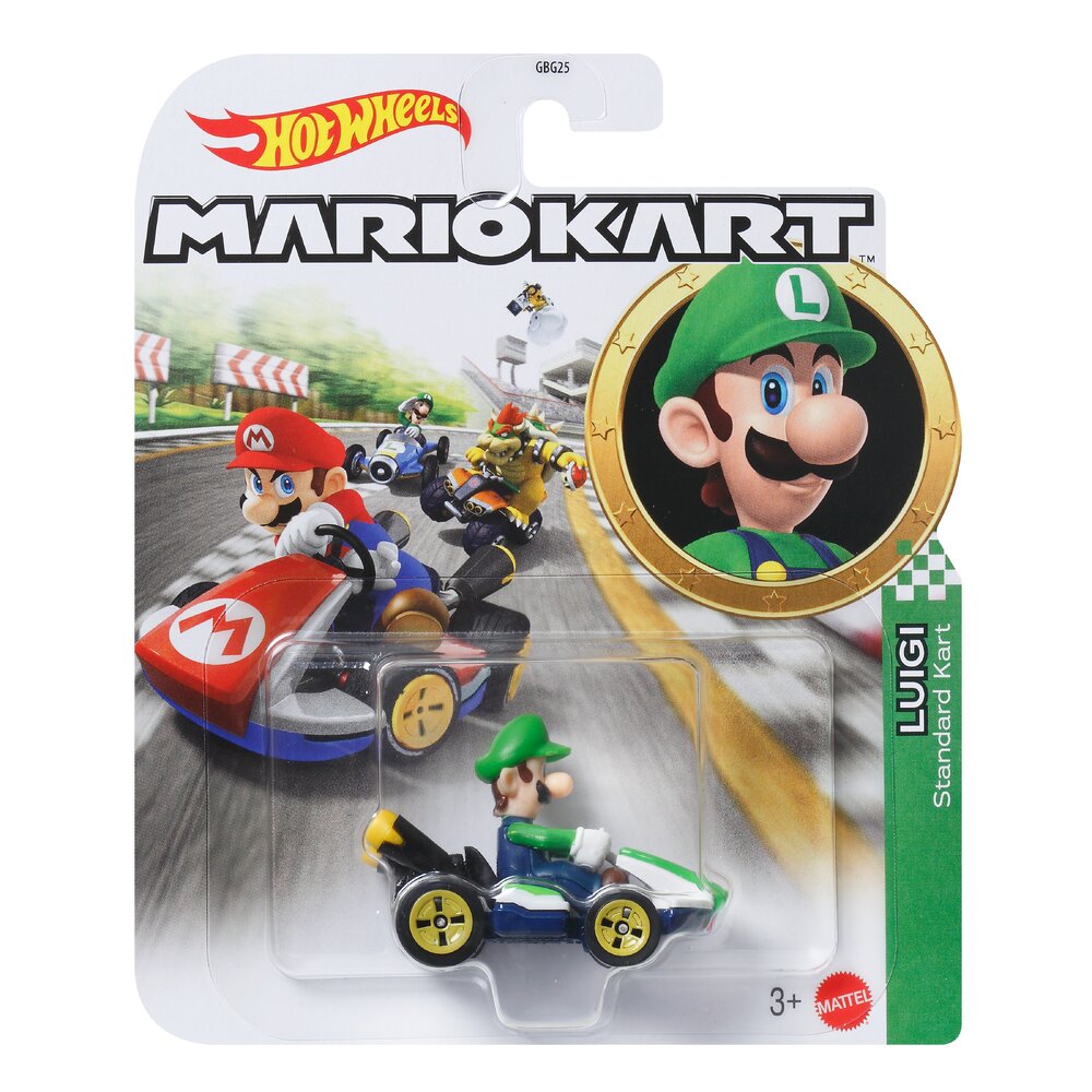 Hot Wheels Mario Kart Luigi Standard Kart 1:64 Vehicle Age 3+ Mattel GLP37