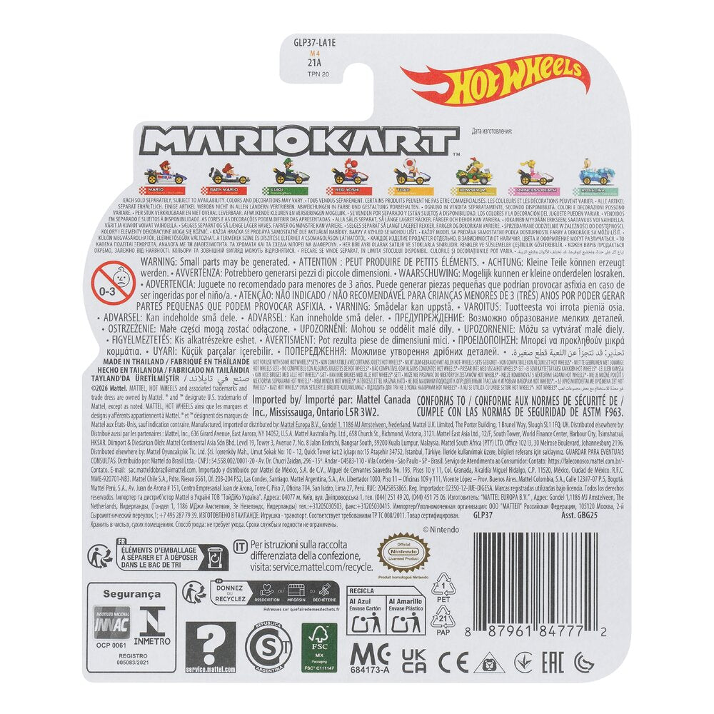 Hot Wheels Mario Kart Luigi Standard Kart 1:64 Vehicle Age 3+ Mattel GLP37
