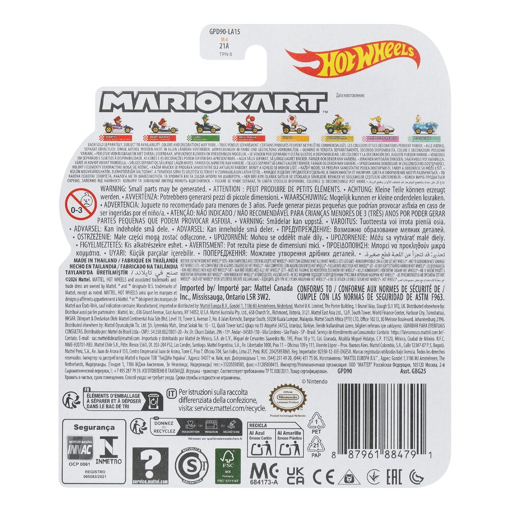 Hot Wheels Mario Kart Die-Cast Vehicle 1:64 Age 3+ Mattel GPD90