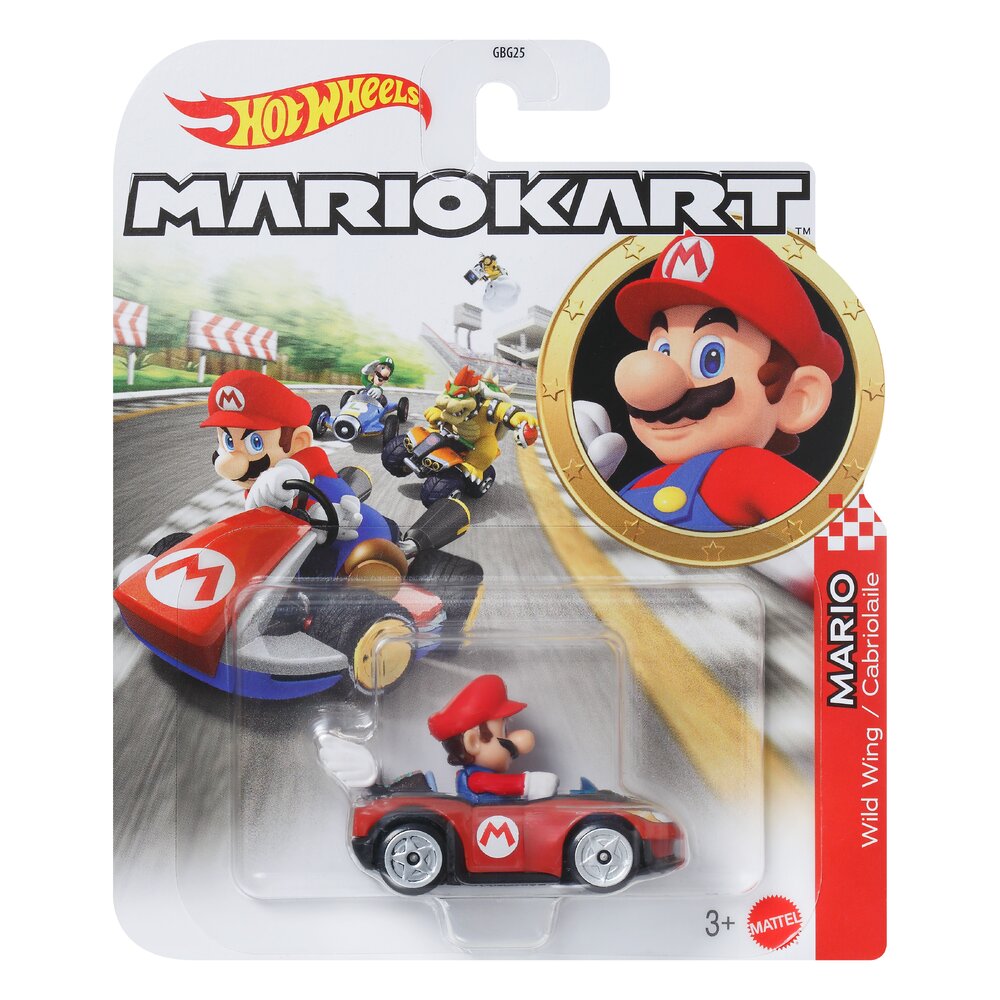 Hot Wheels Mario Kart Mario & Wild Wing 1:64 Vehicle Age 3+ Mattel GRN17