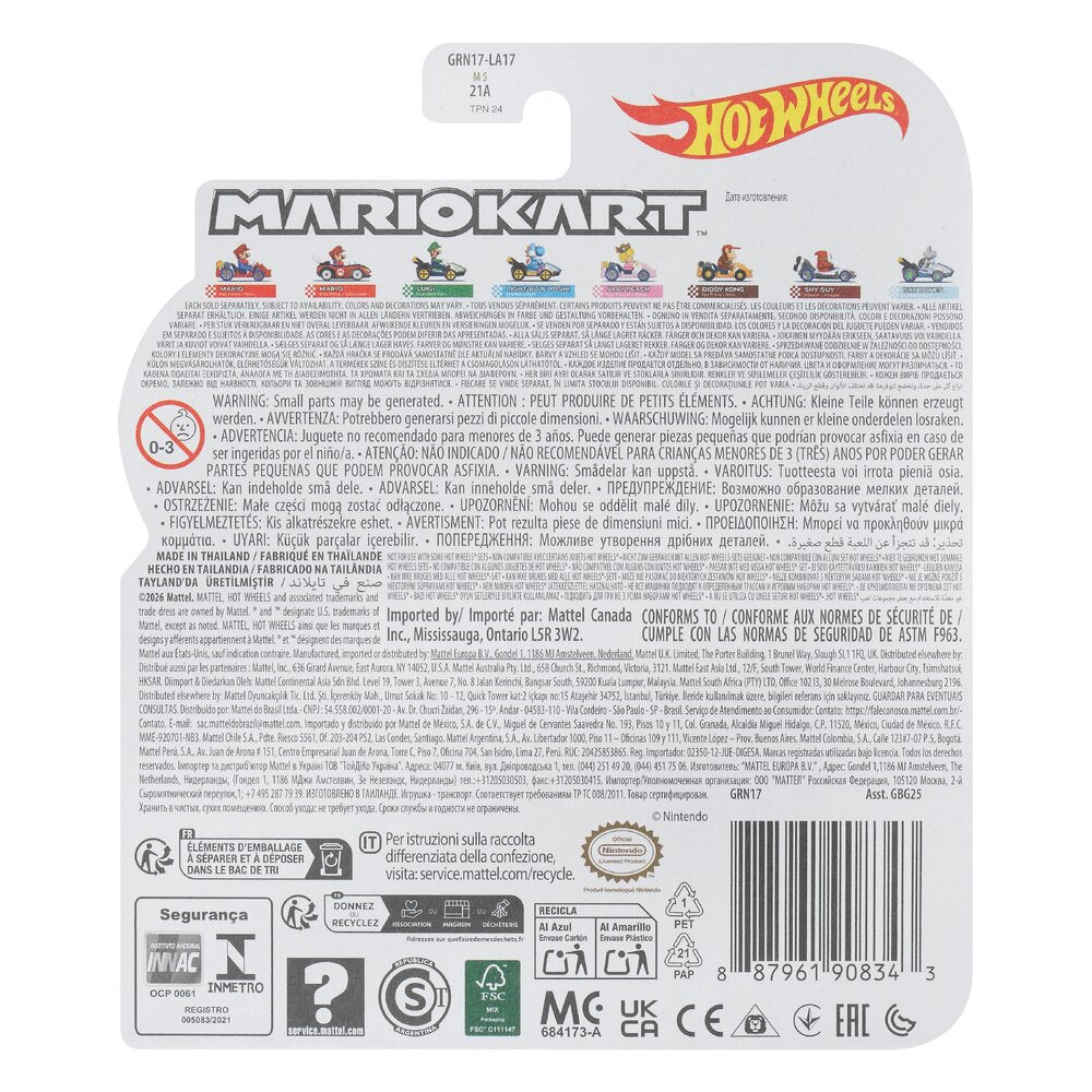 Hot Wheels Mario Kart Mario & Wild Wing 1:64 Vehicle Age 3+ Mattel GRN17