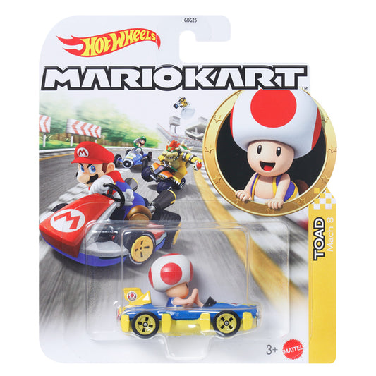 Hot Wheels Mariokart: Toad Mach 8 1:64 Diecast Car Mattel HDB35
