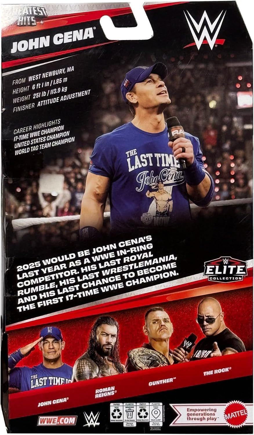 WWE Elite Collection Greatest Hits: John Cena 6" Figure Mattel JHV01