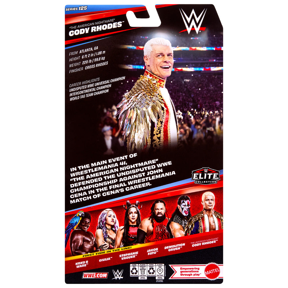 WWE Elite Cody Rhodes 6" Figure - Series 125 Mattel JHT78