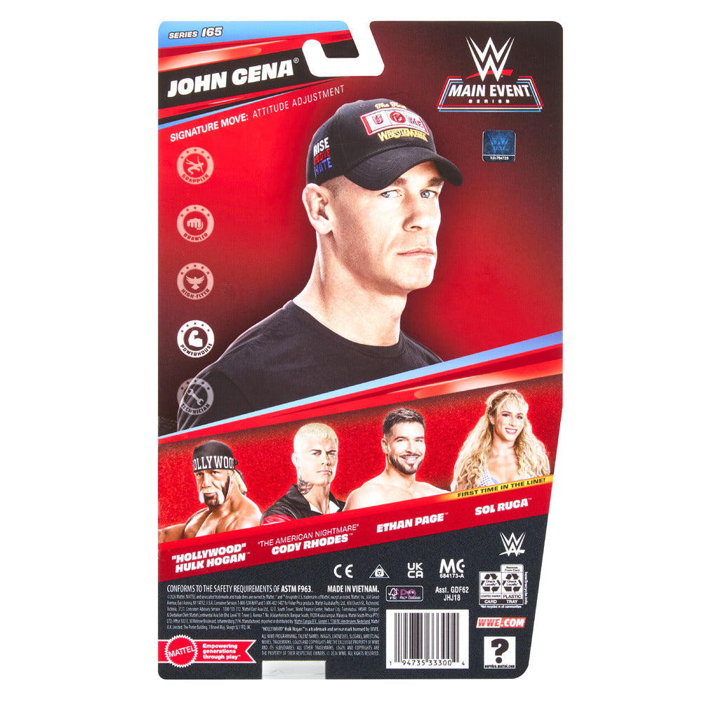 WWE Main Event John Cena 6" Figure -Series 165 Mattel JHJ18