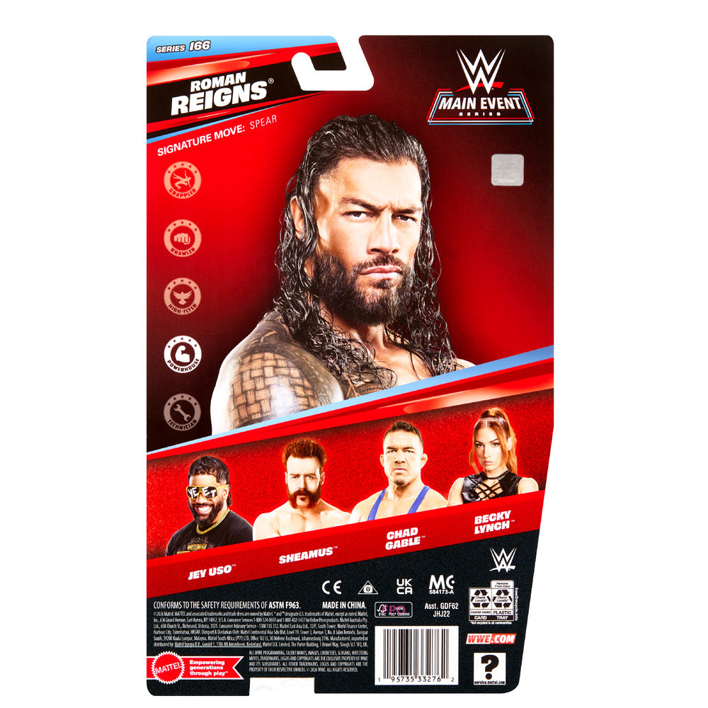 WWE Main Event Roman Reigns 6" Figure -Series 166 Mattel JHJ22