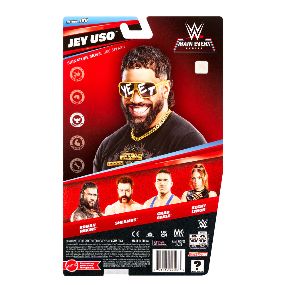 WWE Main Event Jey Uso 6" Figure -Series 166 Mattel JHJ23