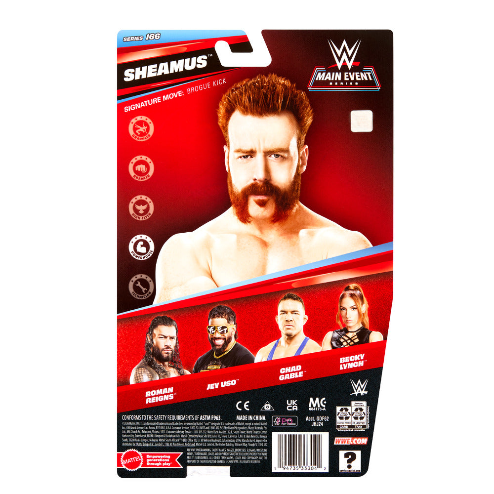 WWE Main Event Sheamus 6" Figure -Series 166 Mattel JHJ24