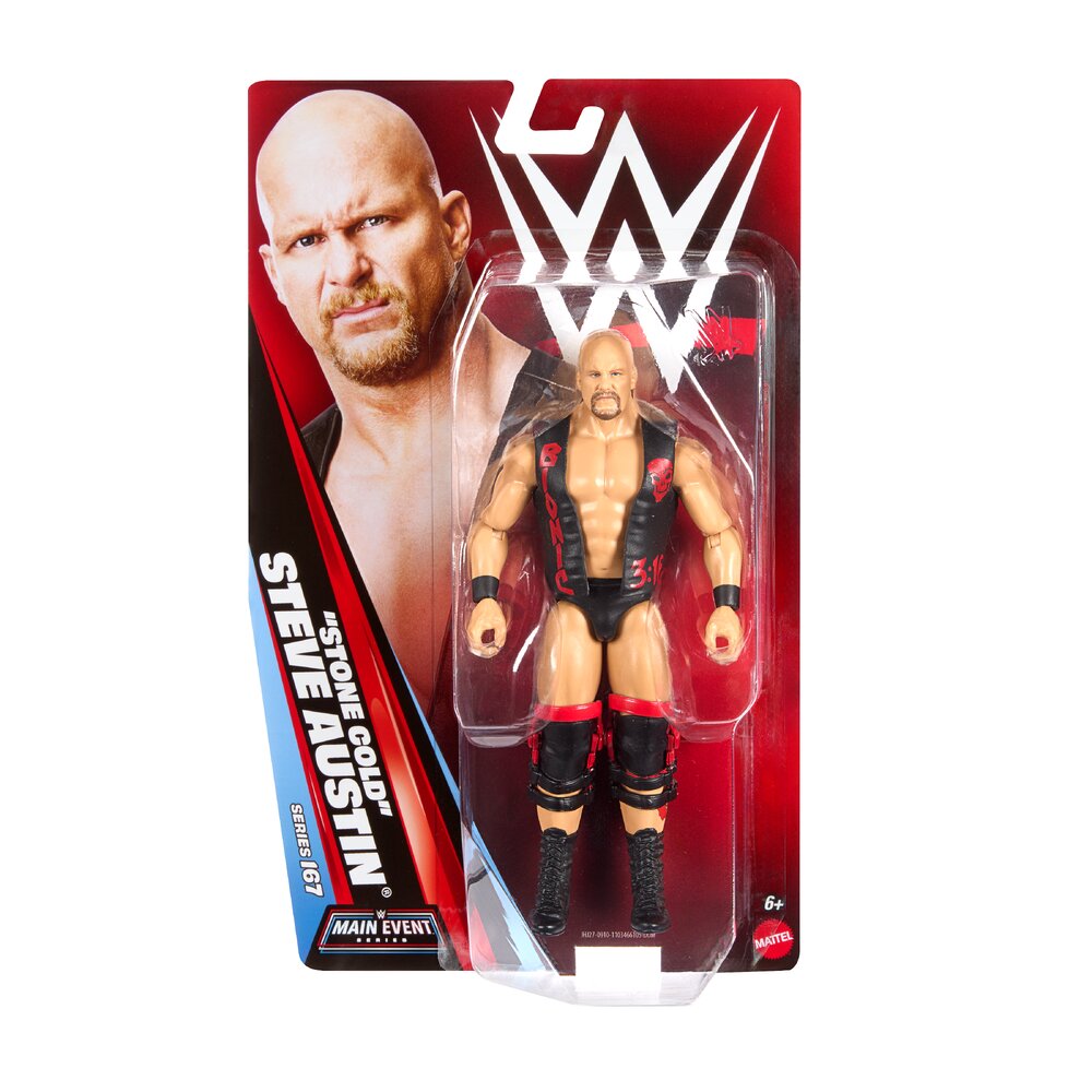 WWE Main Event "Stone Cold" Steve Austin 6" Figure - Series 167 Mattel JHJ27
