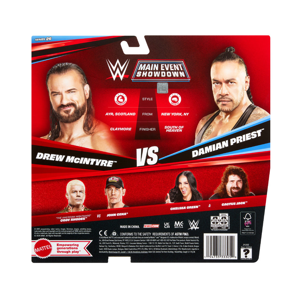 WWE Main Event Showdown 2-Pack Drew McIntyre vs Damien Priest S26 Mattel JHJ60