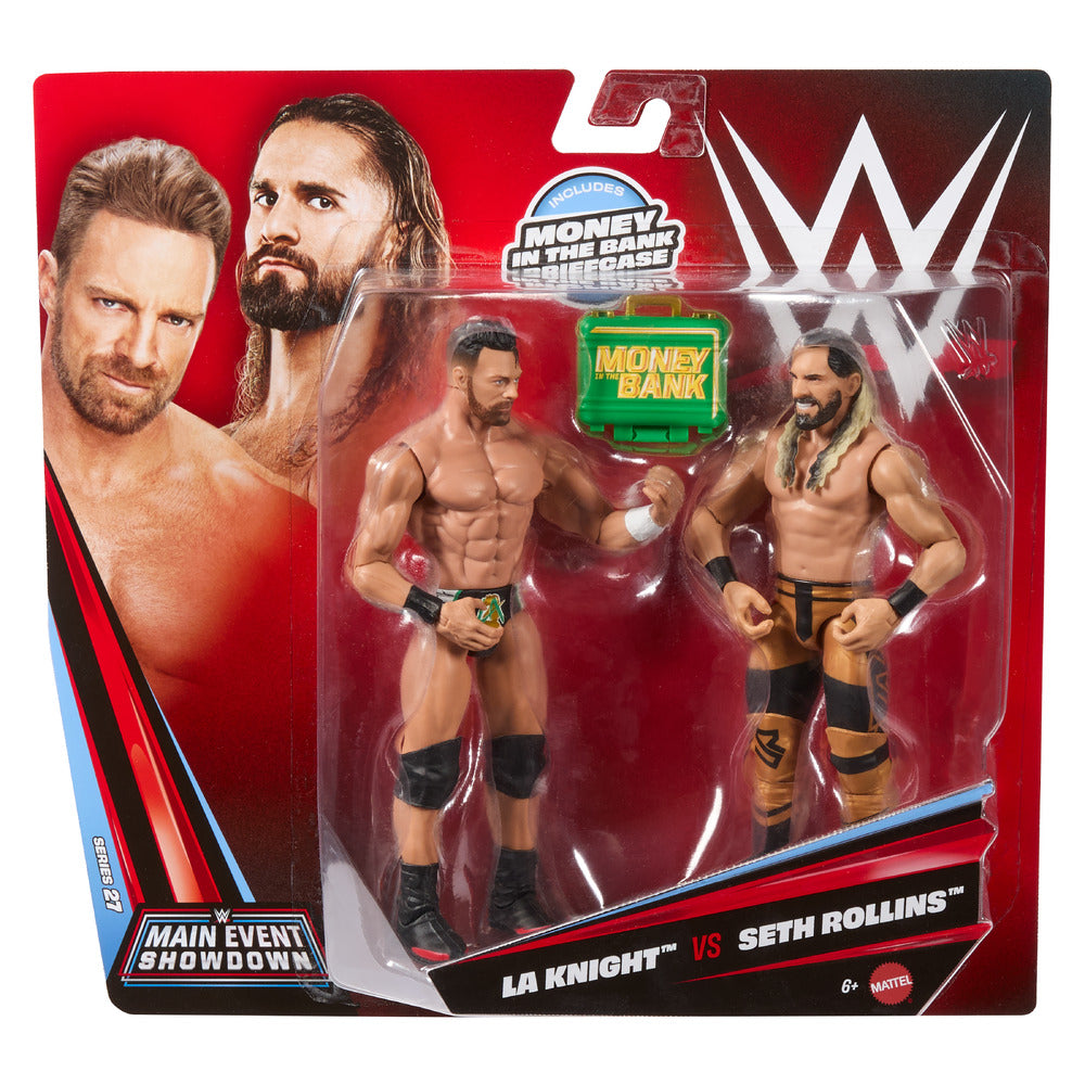 WWE Main Event Showdown 2-Pack Seth Rollins vs La Knight S27 Mattel JHJ64