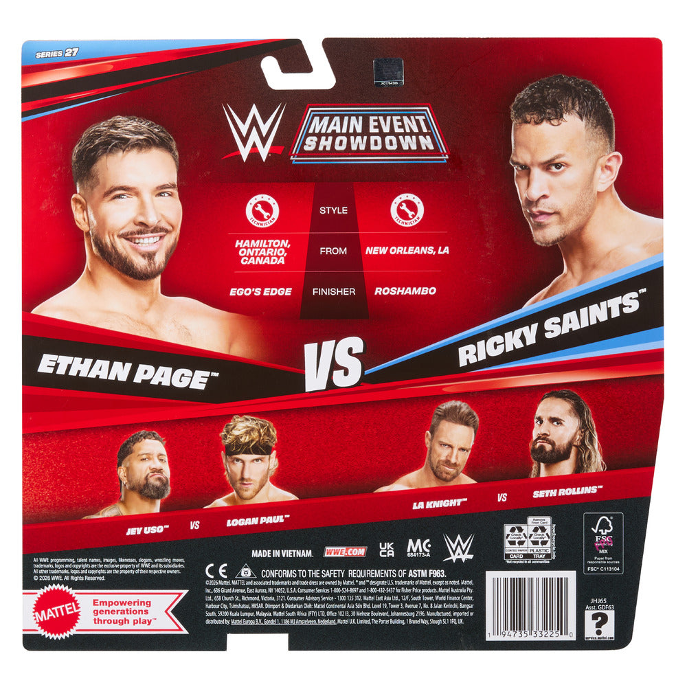 WWE Main Event Showdown 2-Pack Ethan Page vs Ricky Saints S27 Mattel JHJ65