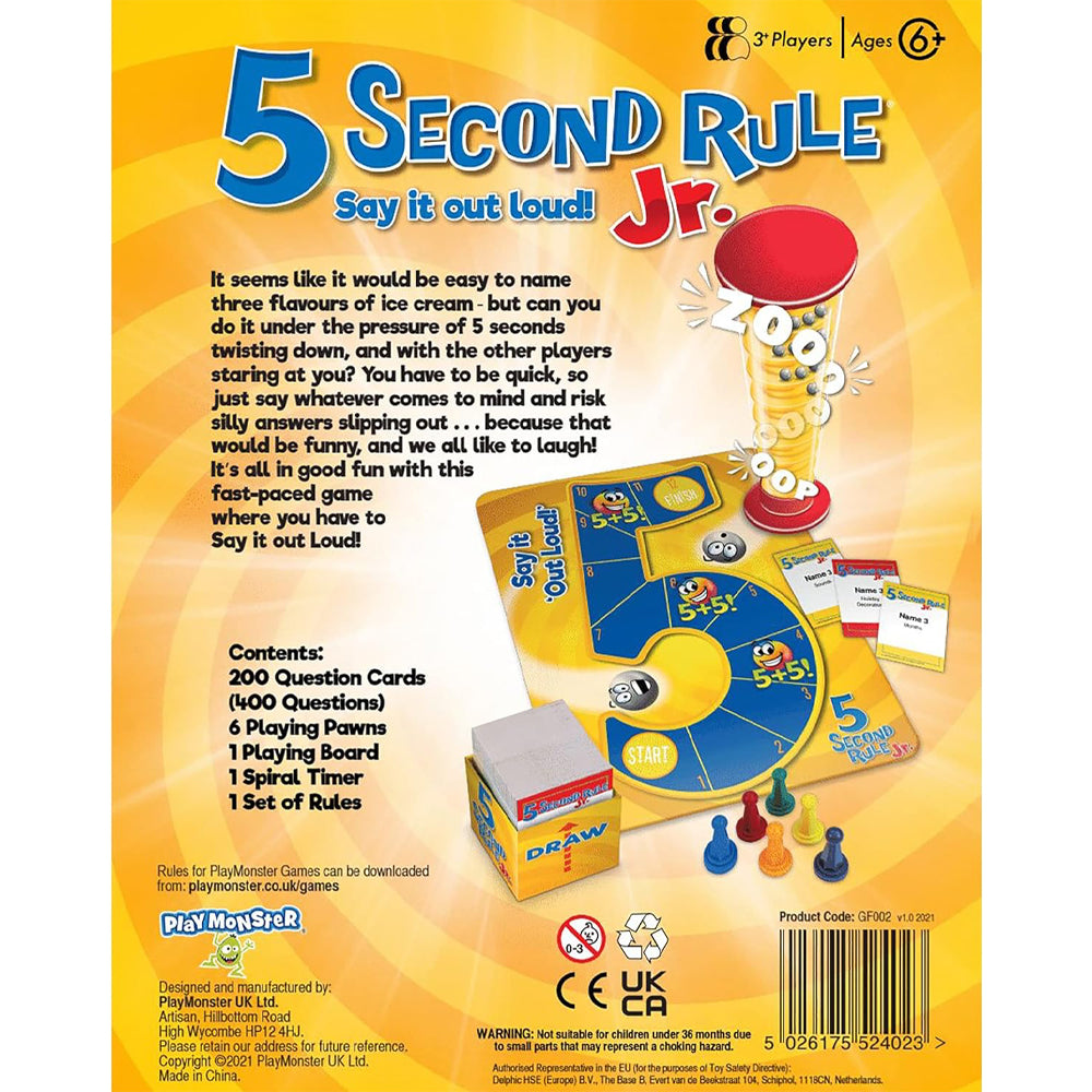 5 Second Rule Jr. Family Game Age 6+ PlayMonster
