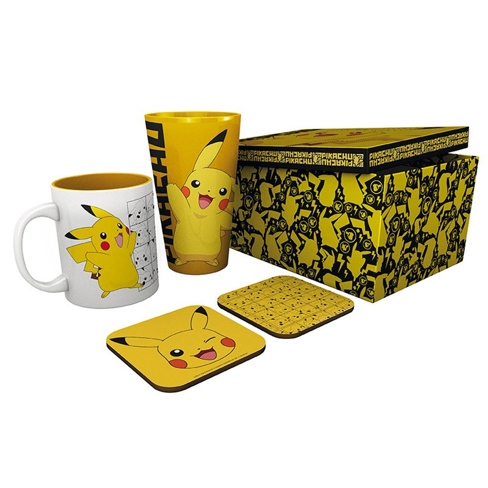 POKEMON - Pikachu Mug, Glass & Coasters Gift Box