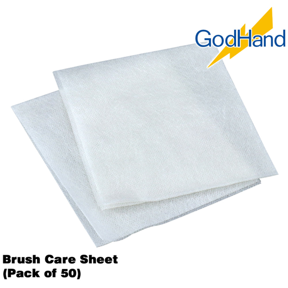 GodHand Brush Care Sheet (Pack of 50) Made In Japan # GH-BRS-FW