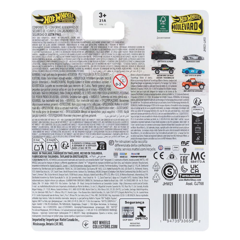 Hot Wheels Premium Boulevard Koenigsegg CC850 Age 3+ Mattel JHW21