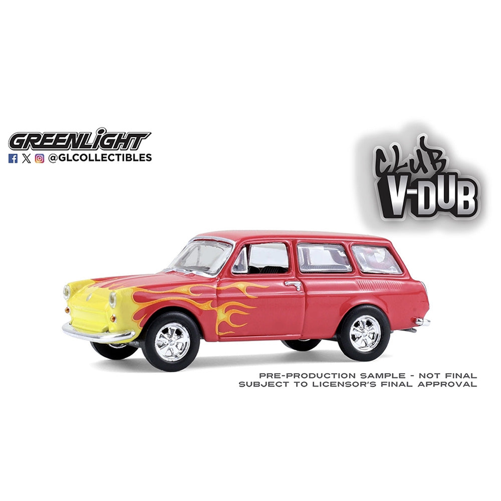 Greenlight Club V-Dub S21 1963 VW Type 3 Panel Van – Flames 1:64 Diecast Car
