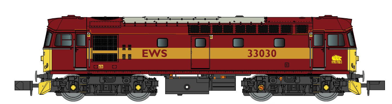 Gaugemaster Class 33 030 EWS Red/Gold (DCC-Fitted) GM2210603D N