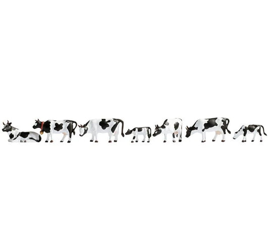 Gaugemaster Black and White Cows (7) Figure Set GM3910157 TT
