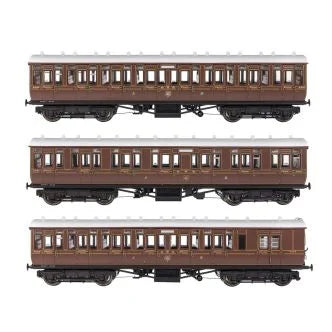Gaugemaster GWR Toplight Coach Set (3) GWR Lined Crimson Pack A GM4310101