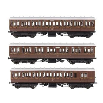 Gaugemaster GWR Toplight Coach Set (3) GWR Lined Crimson Pack B GM4310102