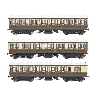 Gaugemaster GWR Toplight Coach Set (3) GWR Chocolate/Cream Pack B GM4310104