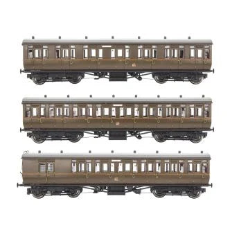 Gaugemaster GWR Toplight Coach Set (3) GWR All Brown Pack B GM4310108 OO