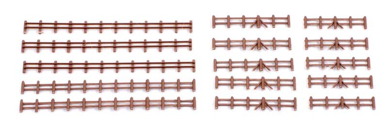 Kestrel Brown Farm Rail Fencing 86mm x5 lengths N Gauge GMKD13B