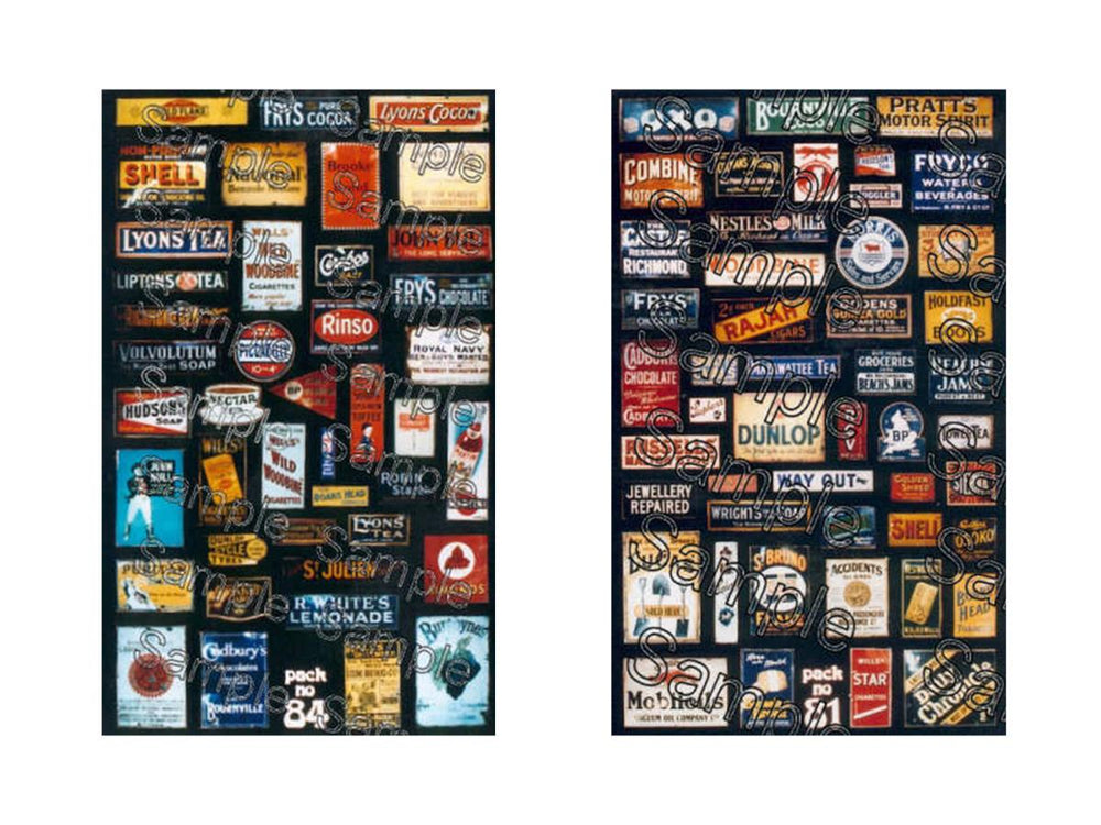 Tiny Signs Enamel Adverts Signage Set GMTS404 OO Gauge
