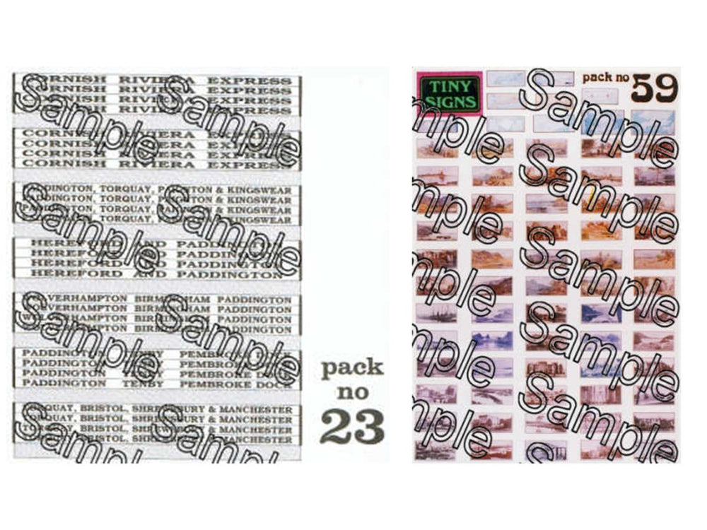 Tiny Signs Carriage Prints Signage Set GMTS413 OO Gauge