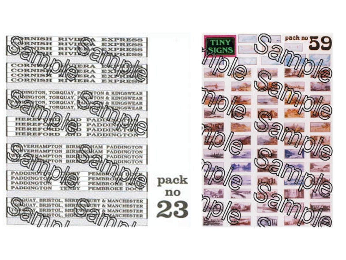 Tiny Signs Carriage Prints Signage Set GMTS413 OO Gauge