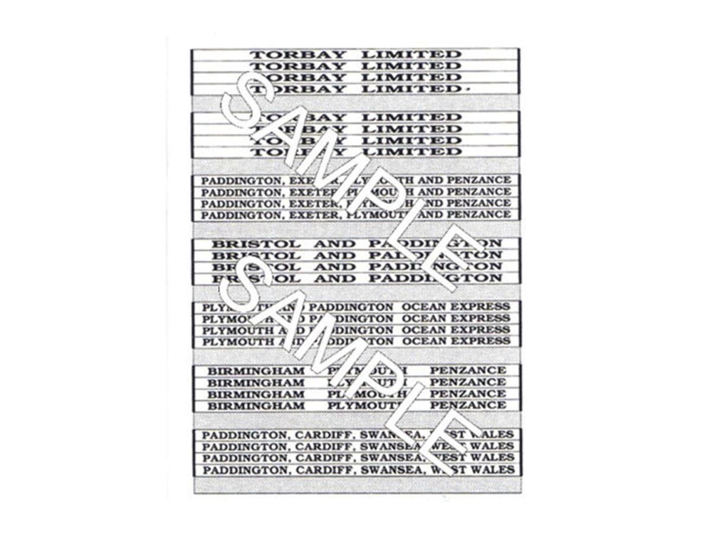 Tiny Signs Carriage Prints Signage Set GMTS413 OO Gauge