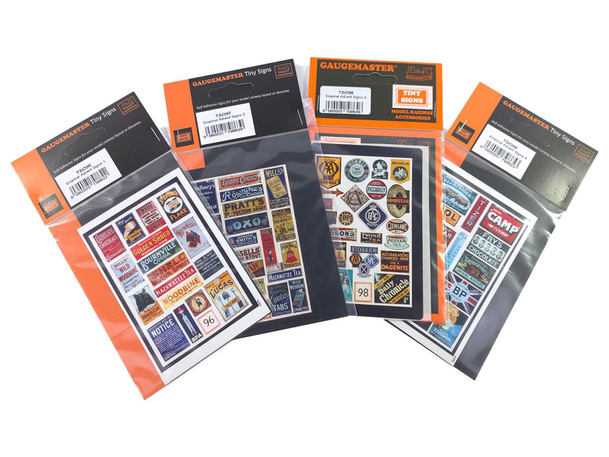 Tiny Signs Enamel Adverts Signage Set GMTS704 O Gauge