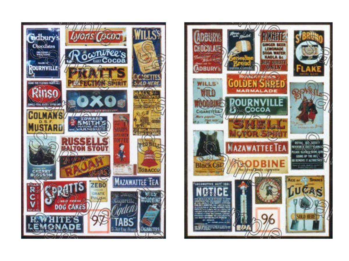 Tiny Signs Enamel Adverts Signage Set GMTS704 O Gauge