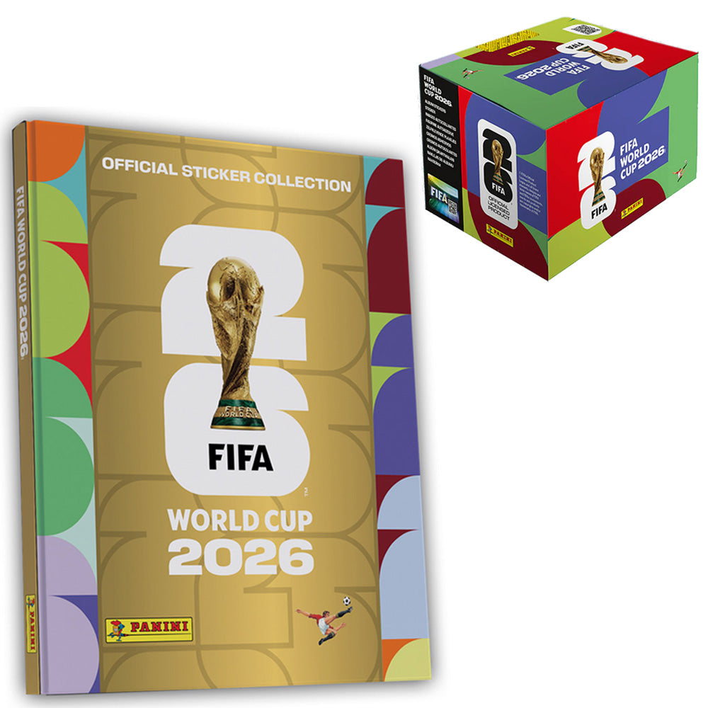 Panini FIFA World Cup 2026 Stickers - Gold Hardback Album with Box of 100 Packs