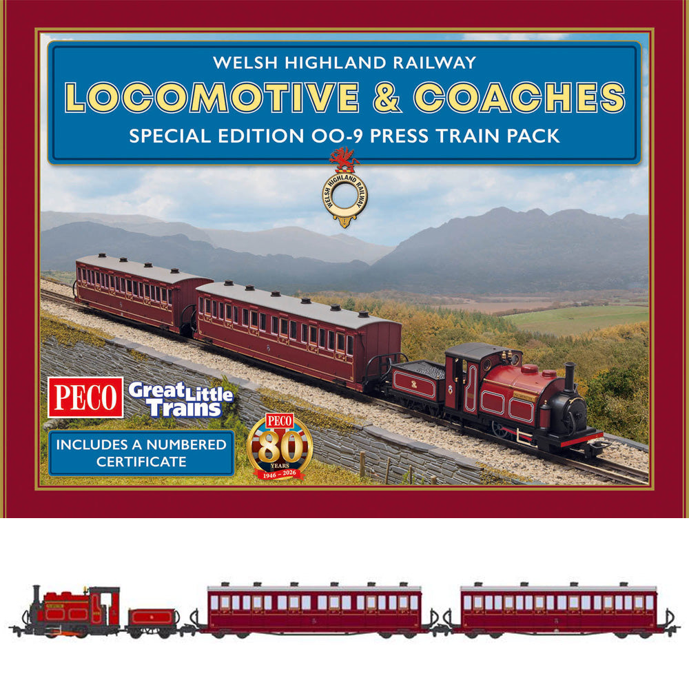 PECO GR1005 Welsh Highland Railway OO9 Press Train Pack Special Edition