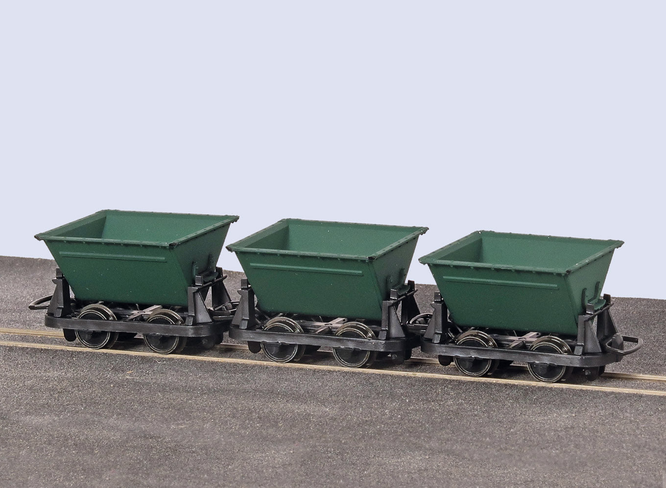 PECO GR-333 V Skip Wagons - green OO9 Gauge