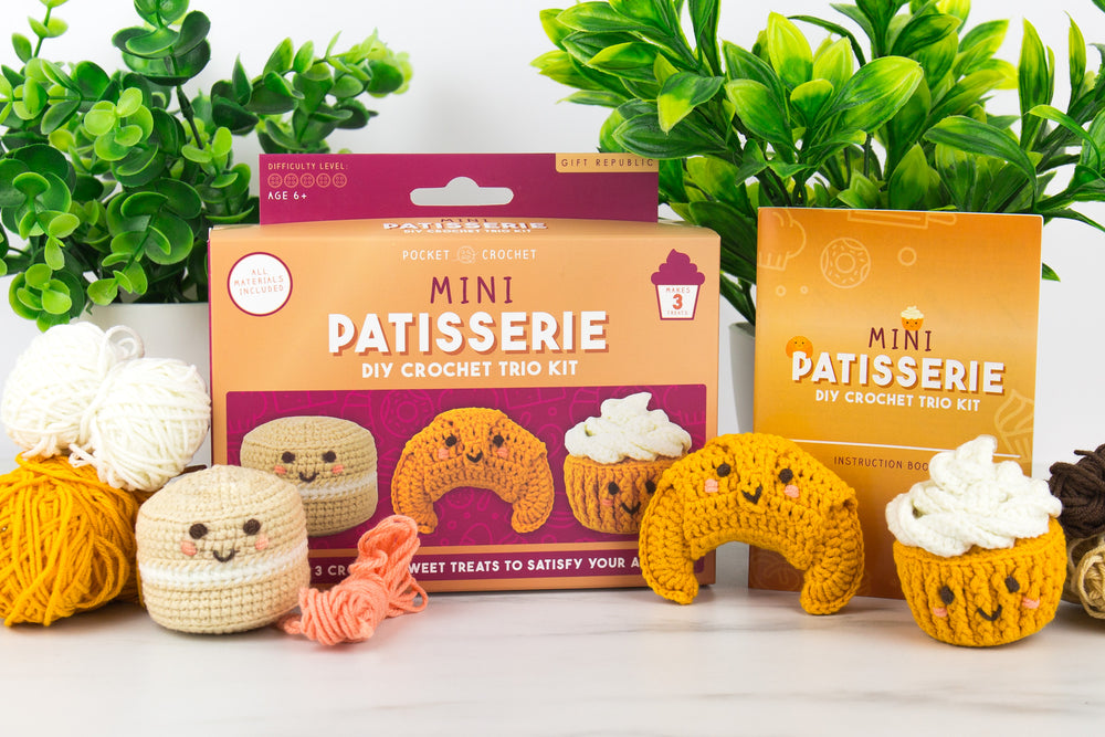 Gift Republic Mini Patisserie DIY Crochet Trio Kit