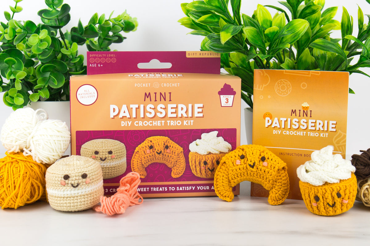 Gift Republic Mini Patisserie DIY Crochet Trio Kit