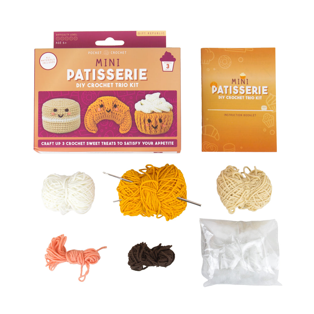 Gift Republic Mini Patisserie DIY Crochet Trio Kit