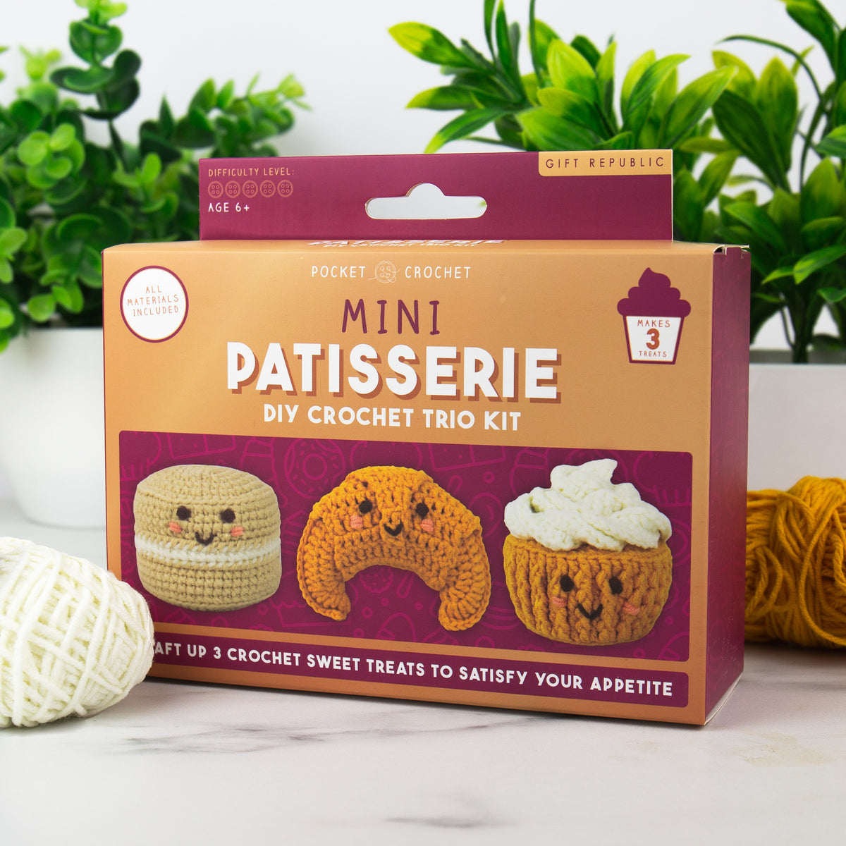 Gift Republic Mini Patisserie DIY Crochet Trio Kit