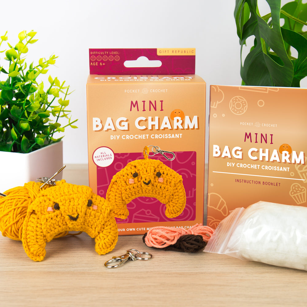 Gift Republic Mini Bag Charm DIY Crochet Croissant Kit